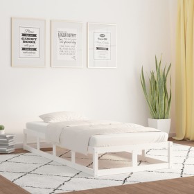 Estructura de cama madera maciza blanca 100x200 cm de vidaXL, Camas y somieres - Ref: Foro24-820787, Precio: 92,94 €, Descuen...