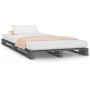 Cama de palets madera maciza de pino gris 100x200 cm de vidaXL, Camas y somieres - Ref: Foro24-821384, Precio: 138,80 €, Desc...