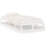 Estructura de cama de madera maciza blanca 90x200 cm de vidaXL, Camas y somieres - Ref: Foro24-820782, Precio: 82,53 €, Descu...
