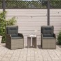 Banco de jardín 2 pcs Gris ratán sintético en Conjuntos de jardín | Comprar online en Foru.es
