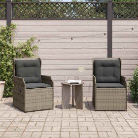 Banco de jardín 2 pcs Gris ratán sintético en Conjuntos de jardín | Comprar online en Foru.es