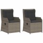 Banco de jardín 2 pcs Gris ratán sintético en Conjuntos de jardín | Comprar online en Foru.es