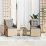 Banco de jardín 2 pcs Beige ratán sintético en Conjuntos de jardín | Comprar online en Foru.es