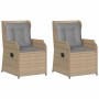 Banco de jardín 2 pcs Beige ratán sintético en Conjuntos de jardín | Comprar online en Foru.es