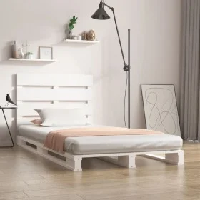 Estructura de cama madera maciza de pino blanco 100x200 cm de vidaXL, Camas y somieres - Ref: Foro24-3120123, Precio: 147,98 ...
