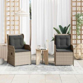 Banco de jardín 2 pcs Gris Claro ratán sintético en Conjuntos de jardín | Comprar online en Foru.es