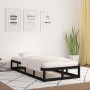 Estructura de cama de madera maciza negra 90x200 cm de vidaXL, Camas y somieres - Ref: Foro24-820785, Precio: 104,08 €, Descu...