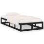 Estructura de cama de madera maciza negra 90x200 cm de vidaXL, Camas y somieres - Ref: Foro24-820785, Precio: 104,08 €, Descu...