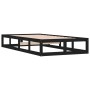 Estructura de cama de madera maciza negra 90x200 cm de vidaXL, Camas y somieres - Ref: Foro24-820785, Precio: 104,08 €, Descu...