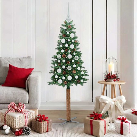 Árbol de Navidad Delgado con 150 LED con soporte Verde 150 cm en Decoración Festiva y Estacional | Comprar online en Foru.es