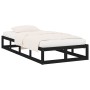 Estructura cama madera maciza individual negro 75x190 cm de vidaXL, Camas y somieres - Ref: Foro24-820825, Precio: 96,95 €, D...