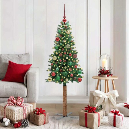 Árbol de Navidad Delgado con 150 LED con soporte Verde 150 cm en Decoración Festiva y Estacional | Comprar online en Foru.es