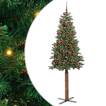 Árbol de Navidad Delgado con 300 LED con soporte Verde 180 cm en Decoración Festiva y Estacional | Comprar online en Foru.es