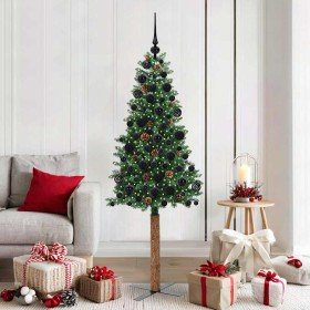 Árbol de Navidad Delgado con 300 LED con soporte Verde 180 cm en Decoración Festiva y Estacional | Comprar online en Foru.es