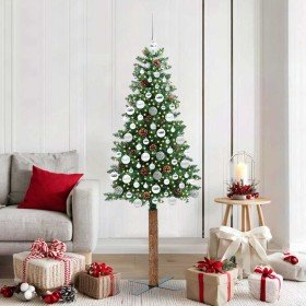 Árbol de Navidad Delgado con 300 LED con soporte Verde 180 cm en Decoración Festiva y Estacional | Comprar online en Foru.es