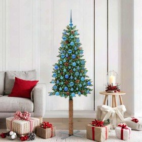 Árbol de Navidad Delgado con 300 LED con soporte Verde 180 cm en Decoración Festiva y Estacional | Comprar online en Foru.es