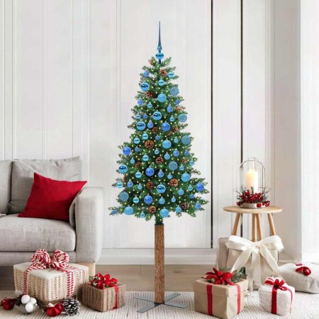 Árbol de Navidad Delgado con 300 LED con soporte Verde 180 cm en Decoración Festiva y Estacional | Comprar online en Foru.es