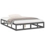 Estructura de cama de madera maciza gris 150x200 cm de vidaXL, Camas y somieres - Ref: Foro24-820803, Precio: 124,07 €, Descu...