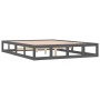 Estructura de cama de madera maciza gris 150x200 cm de vidaXL, Camas y somieres - Ref: Foro24-820803, Precio: 124,07 €, Descu...