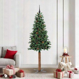 Árbol de Navidad Delgado con 300 LED con soporte Verde 210 cm en Decoración Festiva y Estacional | Comprar online en Foru.es