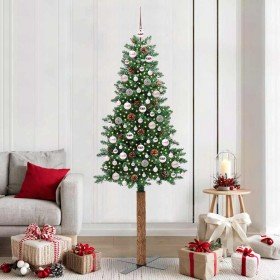 Árbol de Navidad Delgado con 300 LED con soporte Verde 210 cm en Decoración Festiva y Estacional | Comprar online en Foru.es