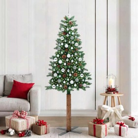 Árbol de Navidad Delgado con 300 LED con soporte Verde 210 cm en Decoración Festiva y Estacional | Comprar online en Foru.es
