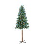 Árbol de Navidad Delgado con 300 LED con soporte Verde 210 cm en Decoración Festiva y Estacional | Comprar online en Foru.es