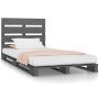 Estructura de cama madera maciza de pino gris 100x200 cm de vidaXL, Camas y somieres - Ref: Foro24-3120124, Precio: 181,95 €,...