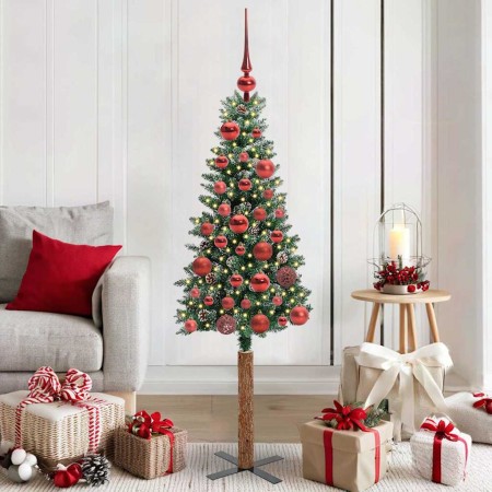 Árbol de Navidad Delgado con 150 LED con soporte Verde 150 cm en Decoración Festiva y Estacional | Comprar online en Foru.es