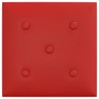 Paneles pared 12 uds cuero sintético rojo tinto 30x30 cm 1,08m² de vidaXL, Recubrimiento de paredes - Ref: Foro24-343979, Pre...