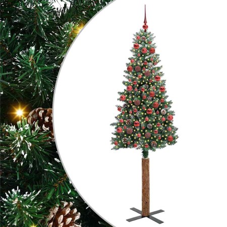 Árbol de Navidad Delgado con 300 LED con soporte Verde 180 cm en Decoración Festiva y Estacional | Comprar online en Foru.es