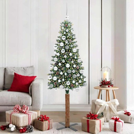 Árbol de Navidad Delgado con 300 LED con soporte Verde 180 cm en Decoración Festiva y Estacional | Comprar online en Foru.es