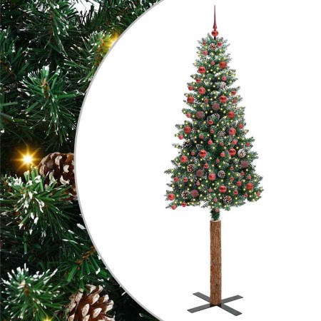 Árbol de Navidad Delgado con 300 LED con soporte Verde 210 cm en Decoración Festiva y Estacional | Comprar online en Foru.es