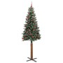 Árbol de Navidad Delgado con 300 LED con soporte Verde 210 cm en Decoración Festiva y Estacional | Comprar online en Foru.es