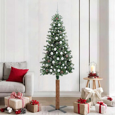 Árbol de Navidad Delgado con 300 LED con soporte Verde 210 cm en Decoración Festiva y Estacional | Comprar online en Foru.es