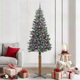 Árbol de Navidad Delgado con 300 LED con soporte Verde 210 cm en Decoración Festiva y Estacional | Comprar online en Foru.es