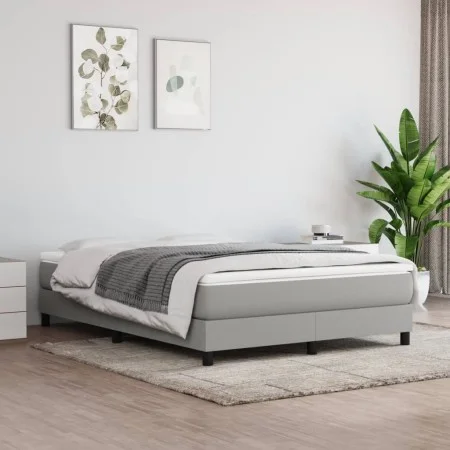 Estructura de cama de tela gris claro 140x190 cm de vidaXL, Camas y somieres - Ref: Foro24-3120508, Precio: 99,89 €, Descuent...