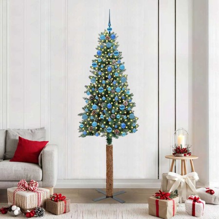 Árbol de Navidad Delgado con 300 LED con soporte Verde 210 cm en Decoración Festiva y Estacional | Comprar online en Foru.es