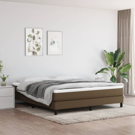 Estructura de cama de tela marrón 160x200 cm de vidaXL, Camas y somieres - Ref: Foro24-3120527, Precio: 129,30 €, Descuento: %