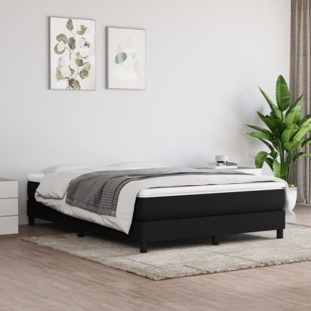 Estructura de cama de tela negra 140x200 cm de vidaXL, Camas y somieres - Ref: Foro24-3120518, Precio: 120,43 €, Descuento: %
