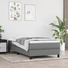 Estructura de cama de tela gris oscura 90x200 cm de vidaXL, Camas y somieres - Ref: Foro24-3120485, Precio: 69,83 €, Descuent...
