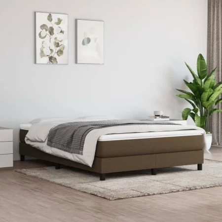 Estructura de cama de tela marrón 140x190 cm de vidaXL, Camas y somieres - Ref: Foro24-3120511, Precio: 98,32 €, Descuento: %