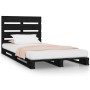 Estructura de cama madera maciza pino negro 75x190 cm de vidaXL, Camas y somieres - Ref: Foro24-3120161, Precio: 154,31 €, De...