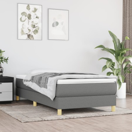Estructura de cama de tela gris oscuro 80x200 cm de vidaXL, Camas y somieres - Ref: Foro24-3120567, Precio: 83,21 €, Descuent...