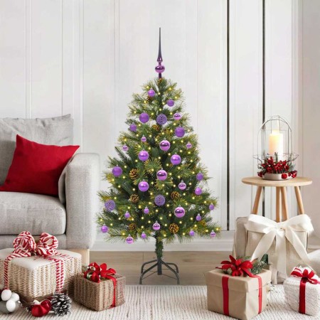 Árbol de Navidad artificial con ramas plegables y conos 120 cm en Decoración Festiva y Estacional | Comprar online en Foru.es