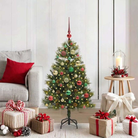 Árbol de Navidad artificial con ramas plegables y conos 120 cm en Decoración Festiva y Estacional | Comprar online en Foru.es