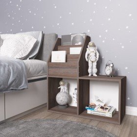 Revistero de niños madera ingeniería gris y Sonoma 71x30x78,5cm en Revisteros | Comprar online en Foru.es