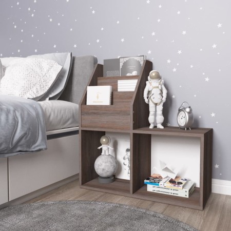 Revistero de niños madera ingeniería gris y Sonoma 71x30x78,5cm en Revisteros | Comprar online en Foru.es