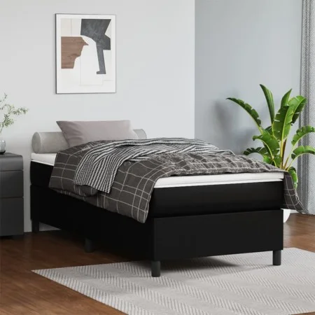Estructura de cama de cuero sintético negro 90x200 cm de vidaXL, Camas y somieres - Ref: Foro24-3121023, Precio: 82,53 €, Des...