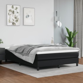 Estructura de cama de cuero sintético negro 140x190 cm de vidaXL, Camas y somieres - Ref: Foro24-3120694, Precio: 99,27 €, De...